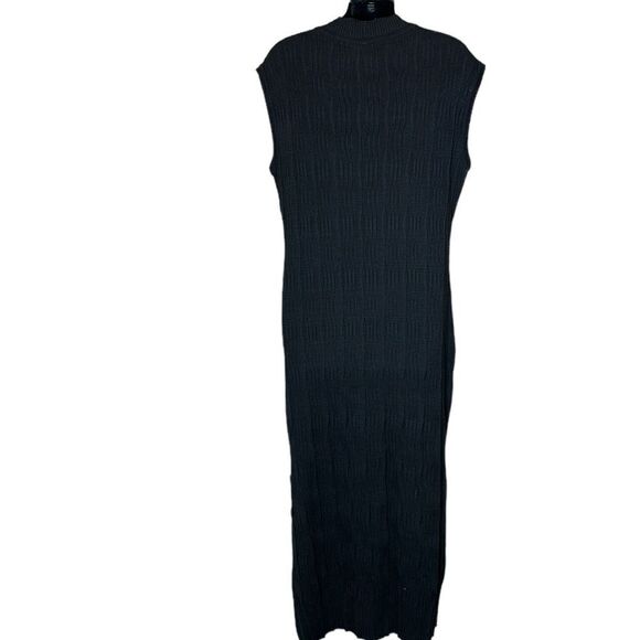 Peruvian connection 3D knit textured wavy maxi dress Pima cotton vintage 80s - Picture 3 of 5